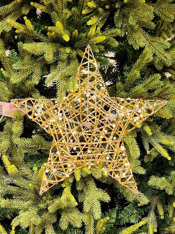 ESTRELA ARAMADA OURO COM LED 40CM