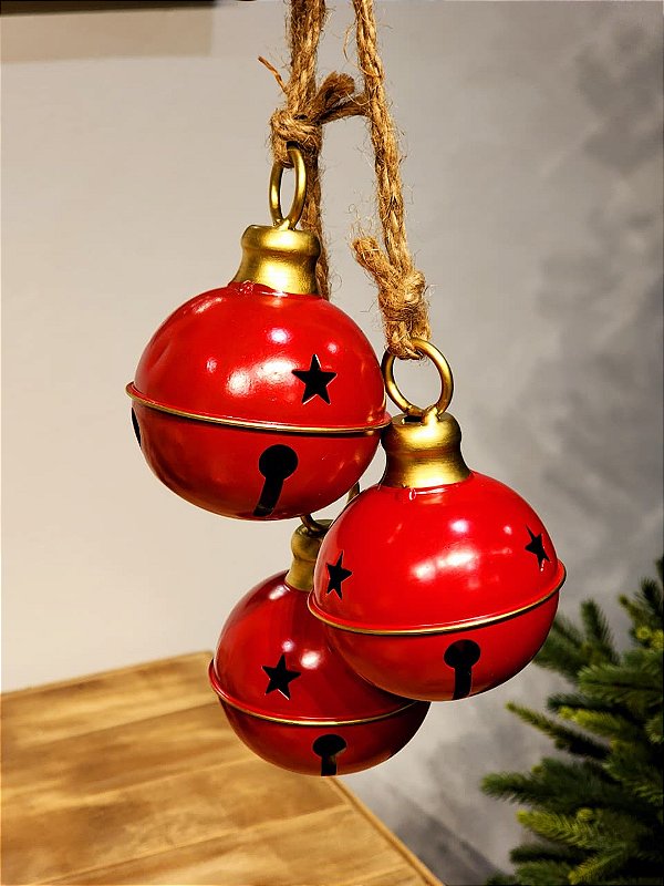 PENDENTE COM GUIZOS EM METAL VERMELHO 42CM