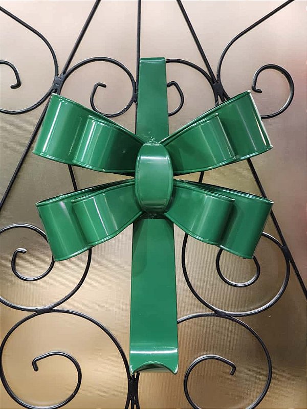 GANCHO DE GUIRLANDA EM METAL LAÇO VERDE 44CM