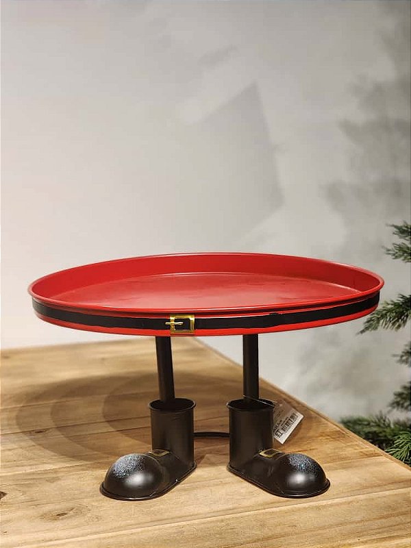 SUPORTE DECORATIVO EM METAL VERMELHO 35,5CM