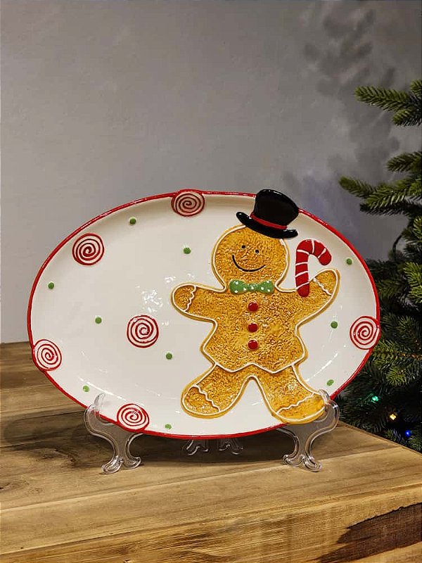 PRATO DE SERVIR OVAL GINGERBREAD 30CM