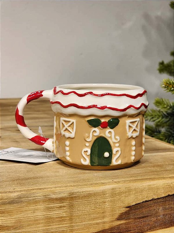 CANECA DECORATIVA CASA GINGERBREAD 7CM