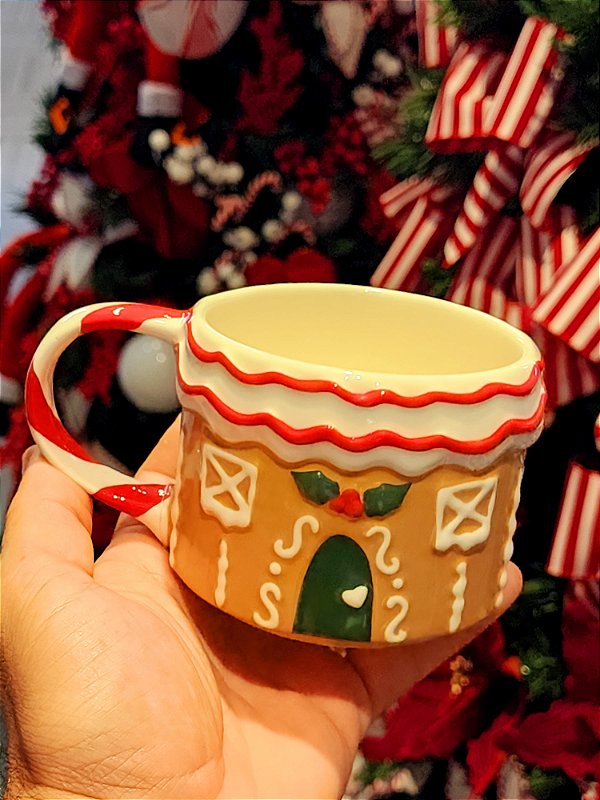 CANECA DECORATIVA CASA GINGERBREAD 7CM - PRÉ VENDA 2025