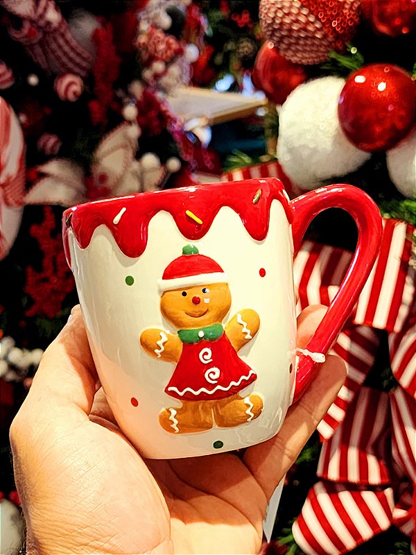 CANECA DECORATIVA GINGERBREAD 10CM - PRÉ VENDA 2025