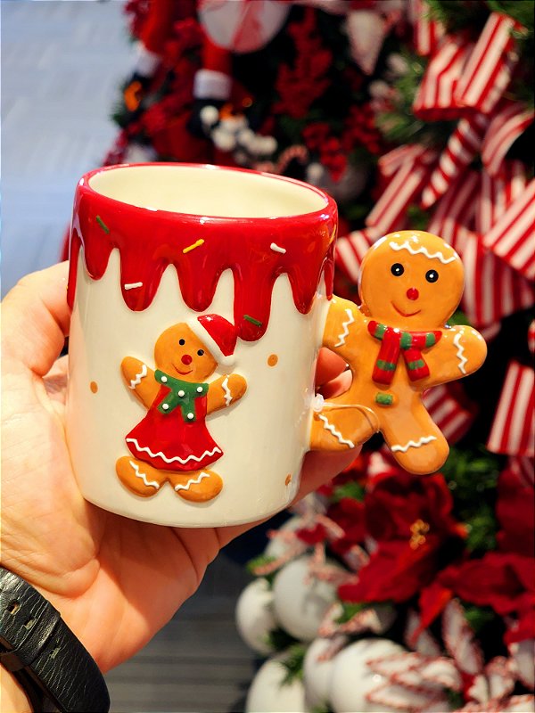 CANECA DECORATIVA GINGERBREAD 9CM - PRÉ VENDA 2025