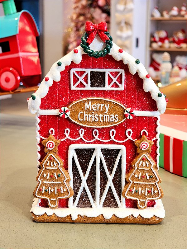 CELEIRO EM RESINA GINGERBREAD 20CM - PRÉ VENDA 2025