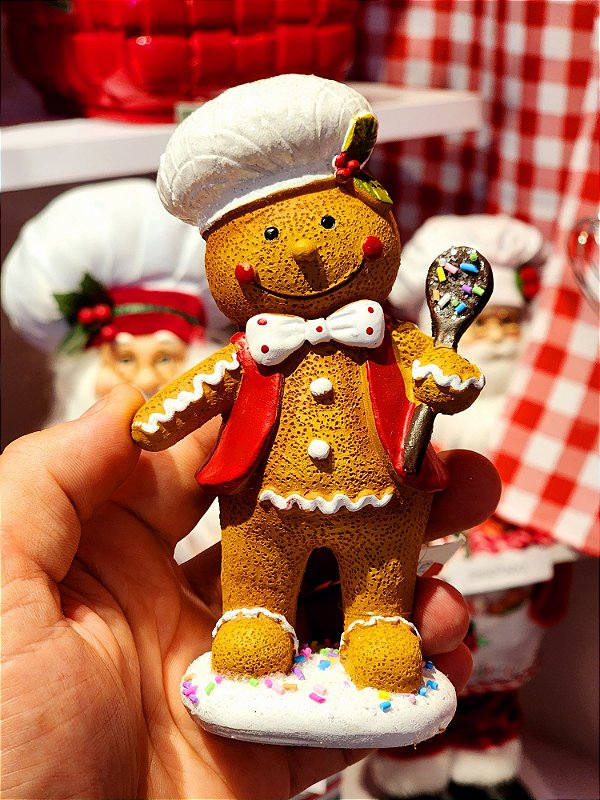 BONECO GINGERBREAD COZINHEIRO COM COLHER  - PRÉ VENDA 2025