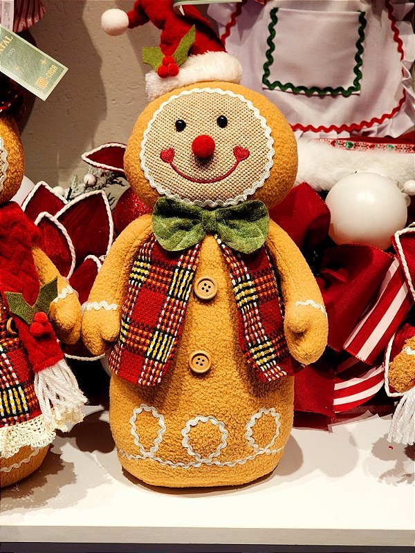 BONECO GINGERBREAD EM PÉ 35CM - PRÉ VENDA 2025
