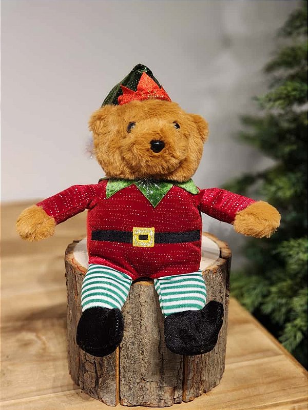 URSO SENTADO VERMELHO 33CM