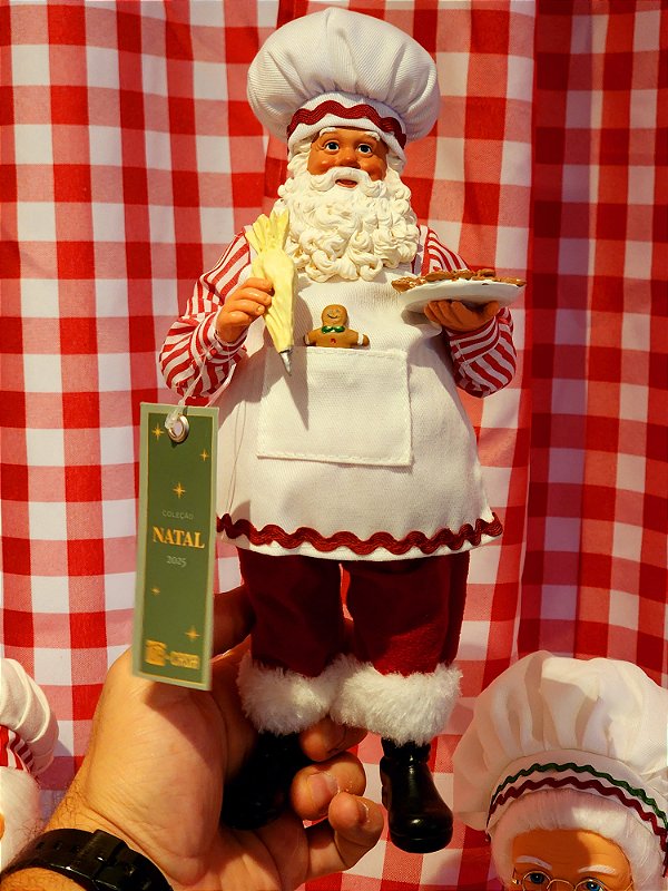 PAPAI NOEL COLECIONÁVEL COZINHEIRO 28CM - PRÉ VENDA 2025