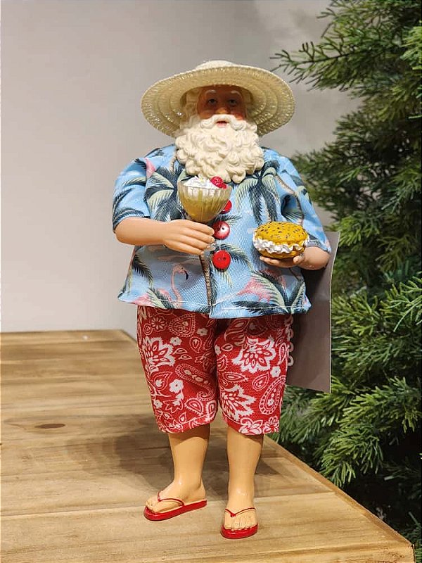PAPAI NOEL COLECIONÁVEL PRAIA 28CM