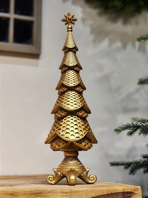 ÁRVORE EM RESINA DOURADA 51,5CM