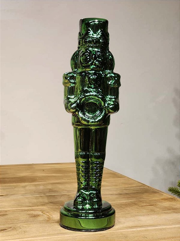 QUEBRA NOZES DE VIDRO VERDE DECORATIVO 32CM