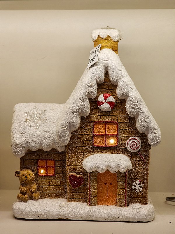 CASA NATALINA GINGERBREAD COM LED 38CM - PRÉ VENDA 2025