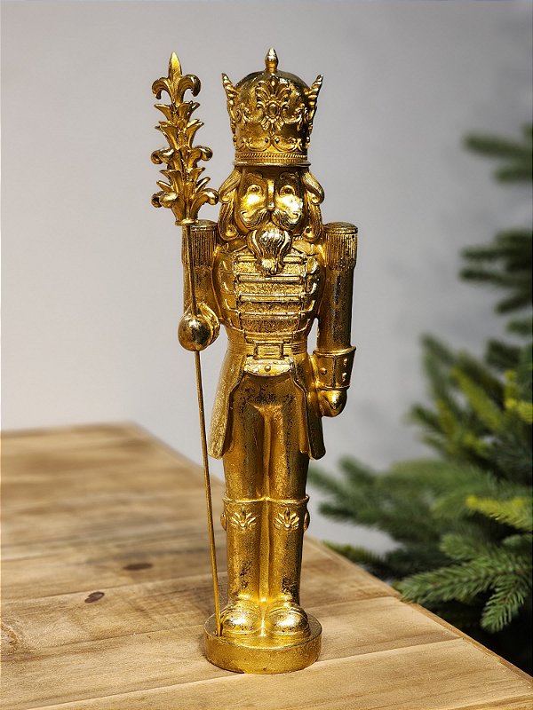 SOLDADO EM RESINA DOURADO 39,5CM