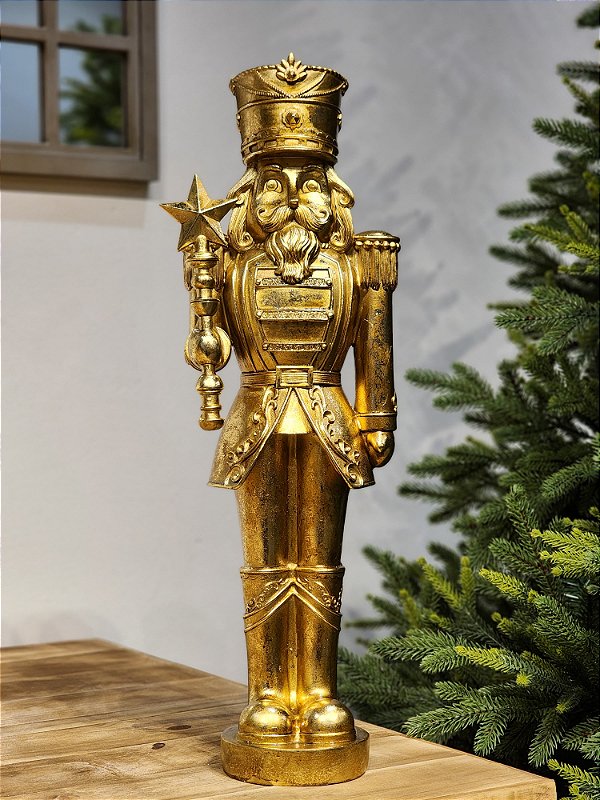 SOLDADO EM RESINA DOURADO 59CM