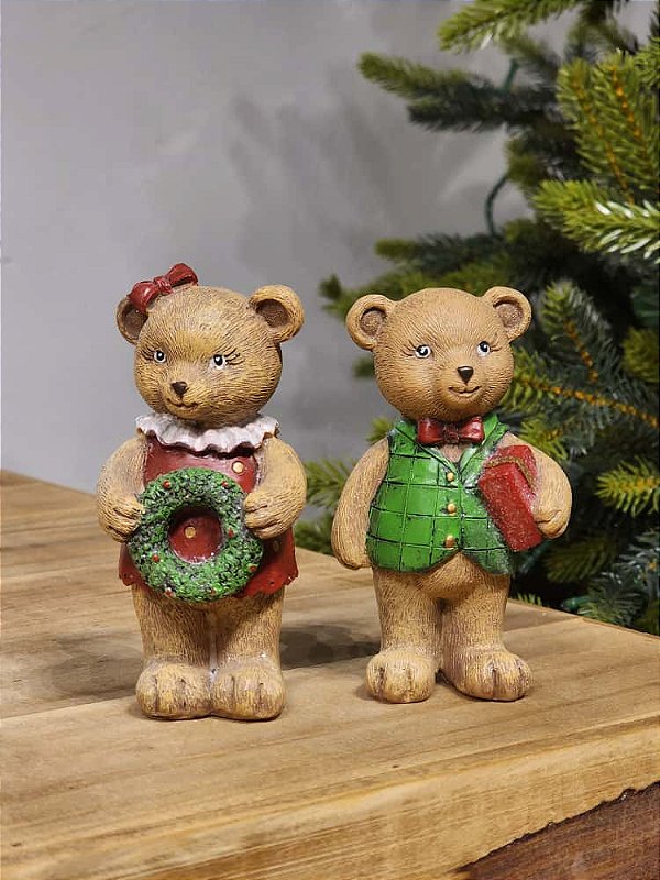 CASAL DE URSOS EM RESINA 11,5CM