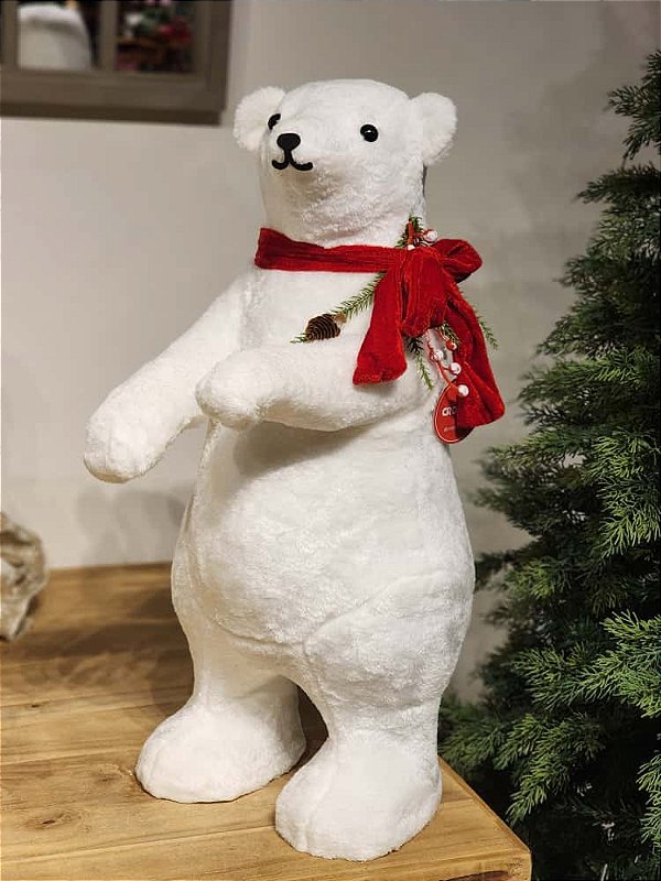 URSO POLAR EM PÉ COM LED 60CM
