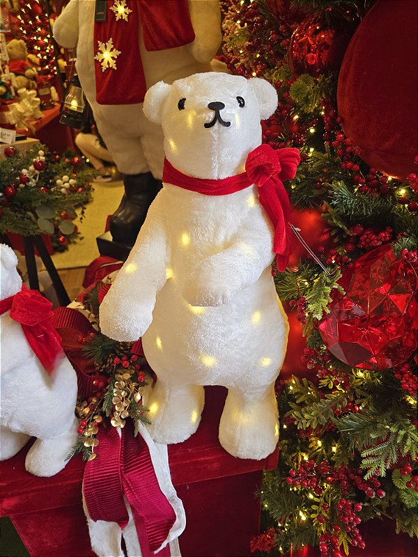 URSO POLAR EM PÉ COM LED 60CM - PRÉ VENDA 2025