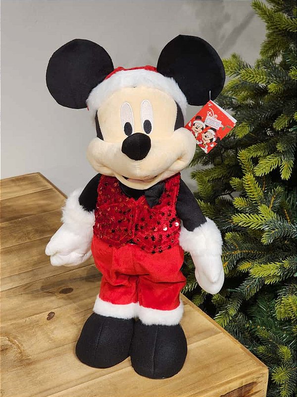 MICKEY EM PÉ PELUCIA COM COLETE DE LANTEJOLA 45CM