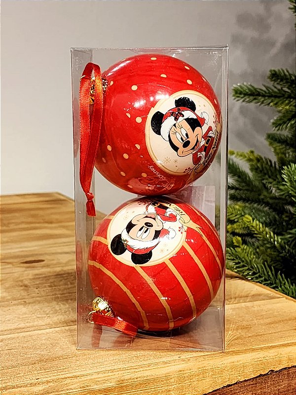 BOLA MICKEY E MINNIE 10CM KIT COM 2 UNIDADES