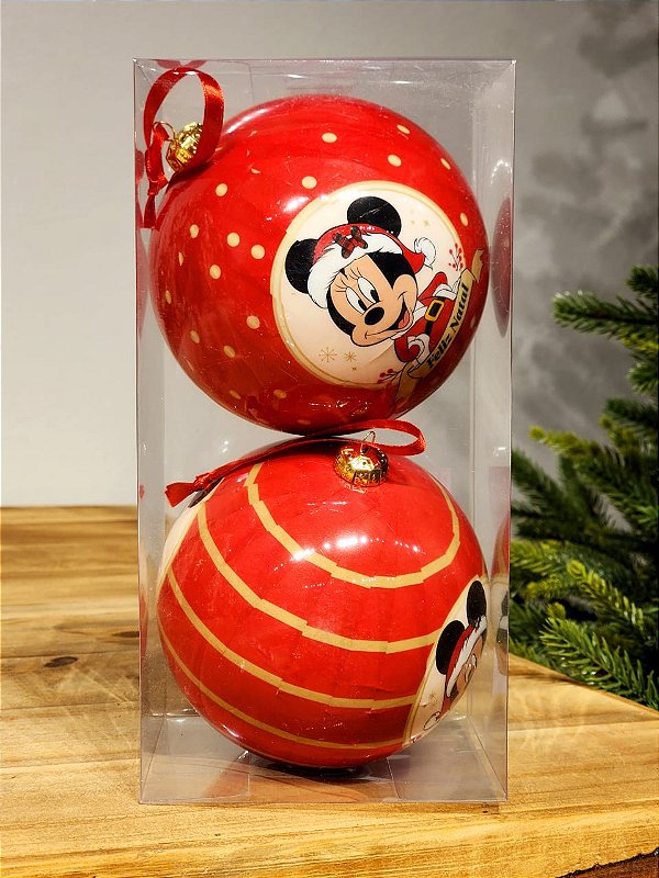 BOLA MICKEY E MINNIE 12CM KIT COM 2 UNIDADES