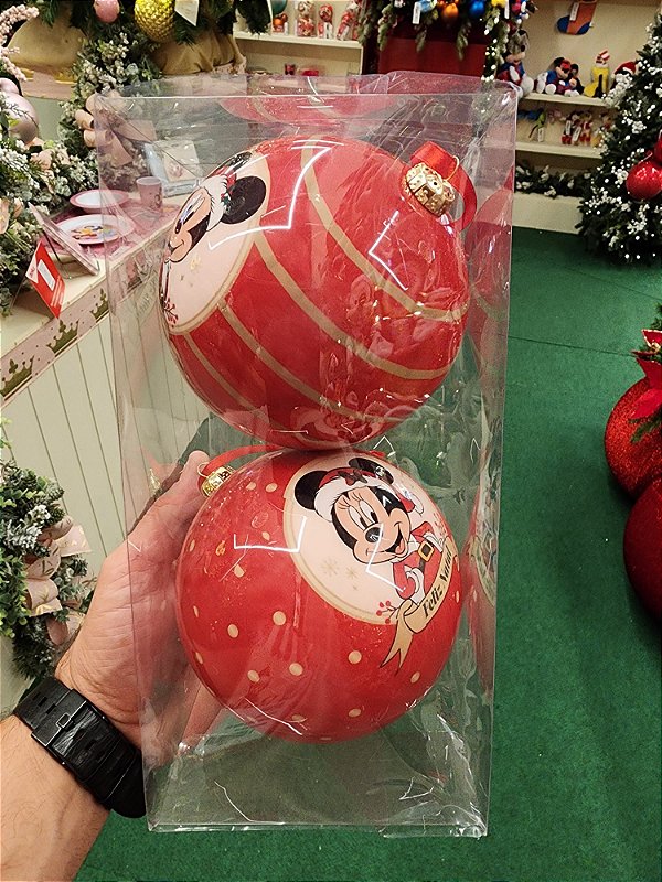 BOLA MICKEY E MINNIE 12CM KIT COM 2 UNIDADES