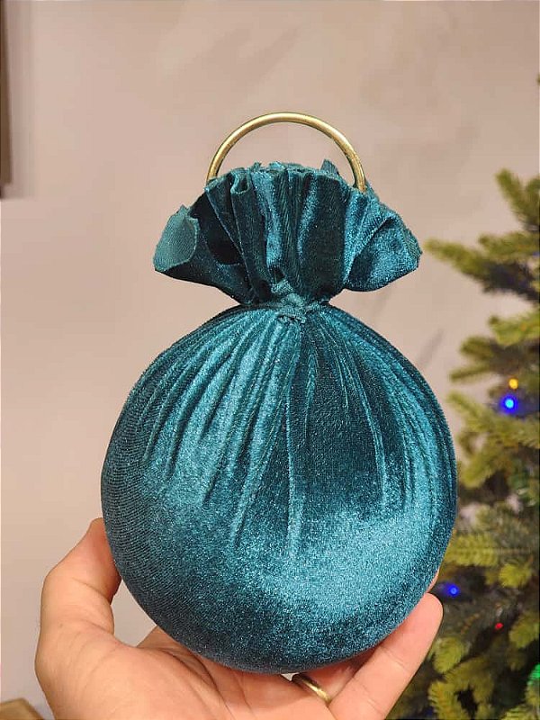 BOLA VELUDO VERDE 12CM
