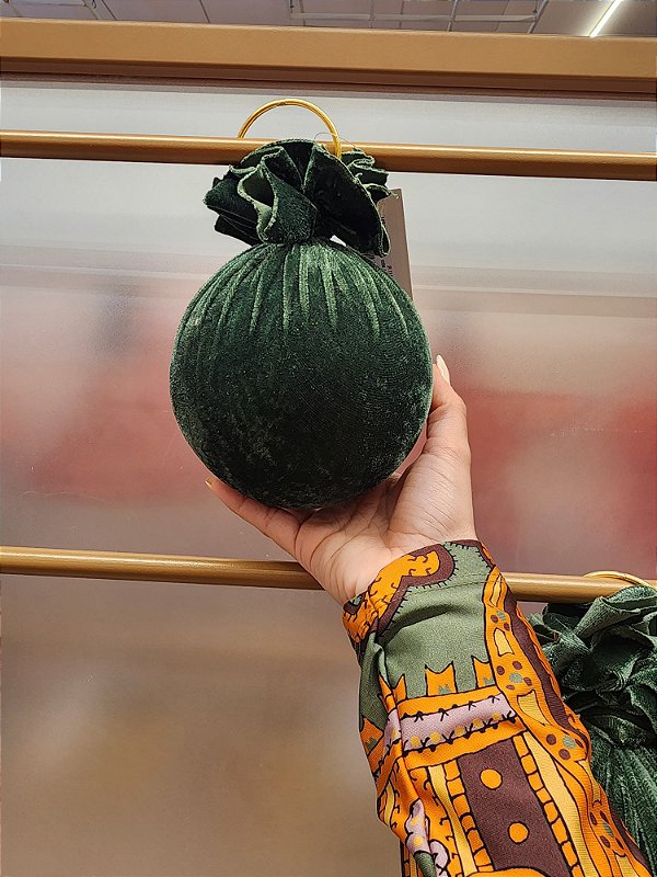 BOLA VELUDO VERDE 12CM - PRÉ VENDA 2025