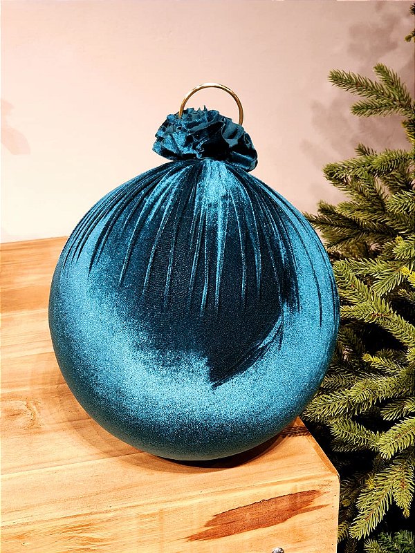 BOLA VELUDO VERDE 30CM
