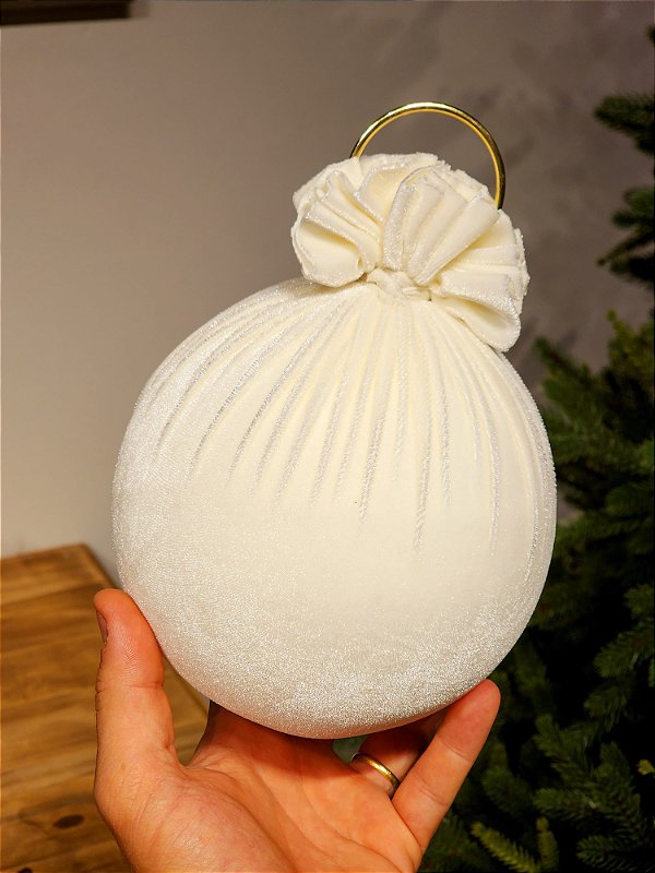BOLA VELUDO BRANCO OFF 15CM