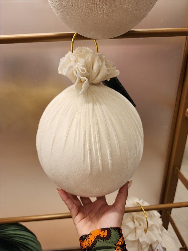BOLA VELUDO BRANCA OFF 20CM - PRÉ VENDA 2025