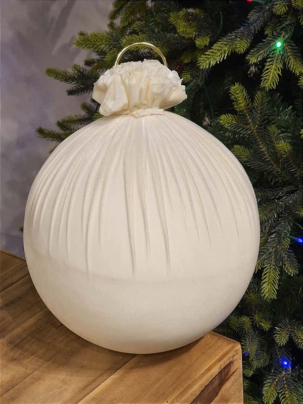 BOLA VELUDO BRANCA OFF 30CM