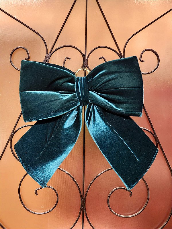 LAÇO TECIDO VELUDO VERDE GIGANTE