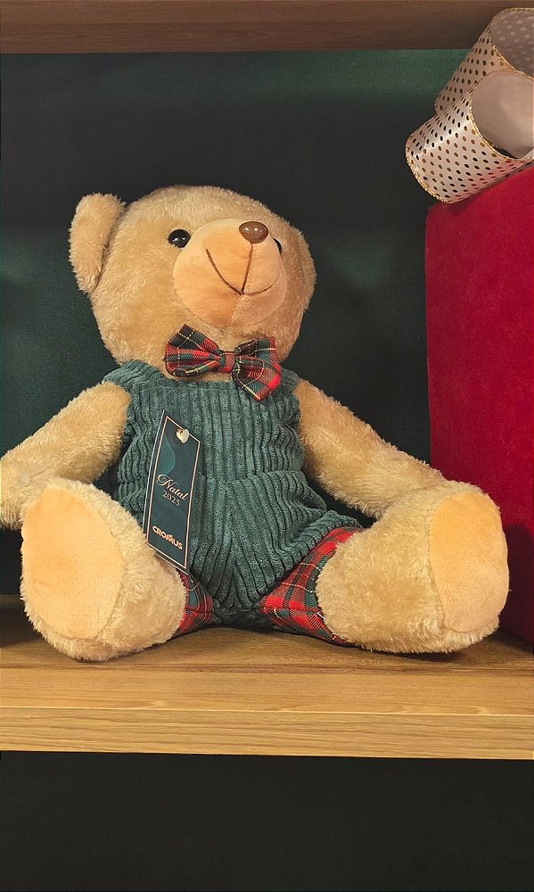 URSO SENTADO VERDE  25CM - PRÉ VENDA 2025
