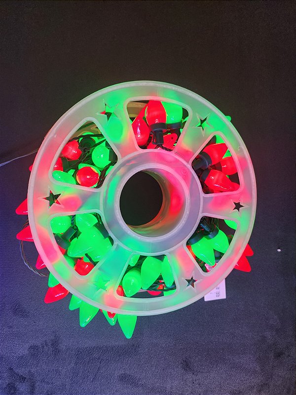 PISCA CORDÃO LUZ AMERICANA VERMELHO E VERDE 100 LÂMPADAS 15 METROS BIVOLT