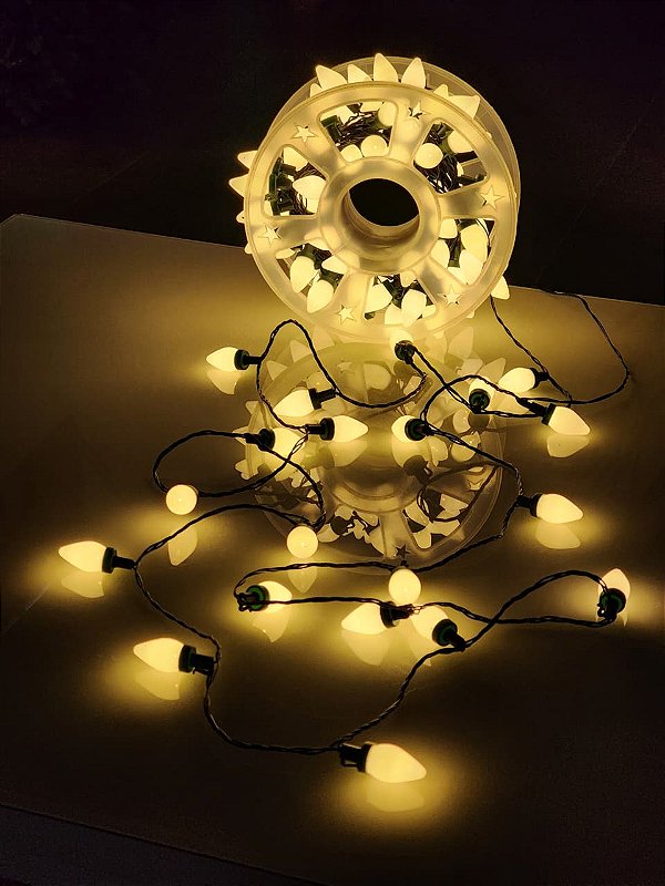 PISCA CORDÃO LUZ AMERICANA BRANCO QUENTE 100 LÂMPADAS 15 METROS BIVOLT