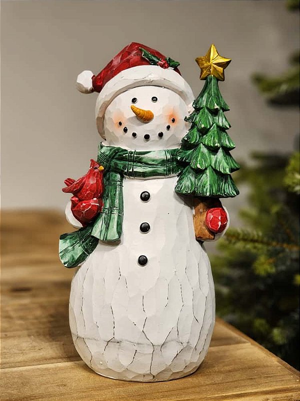 BONECO DE NEVE COM ÁRVORE DE NATAL 25CM