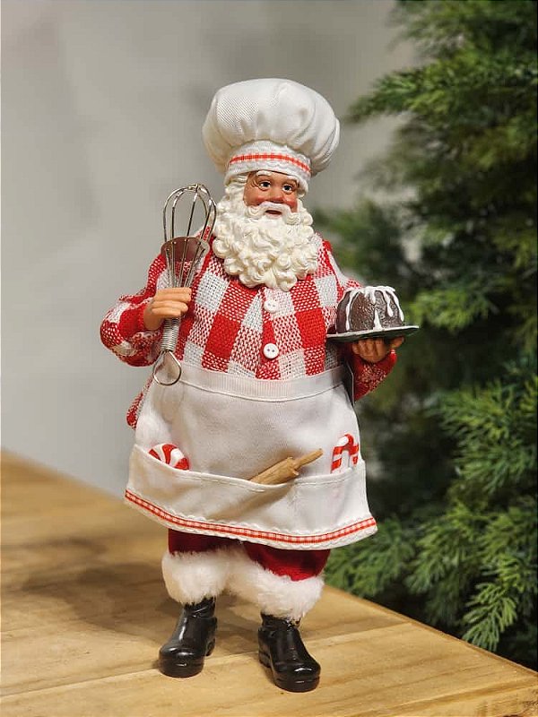 PAPAI NOEL COLECIONÁVEL CONFEITEIRO 28CM