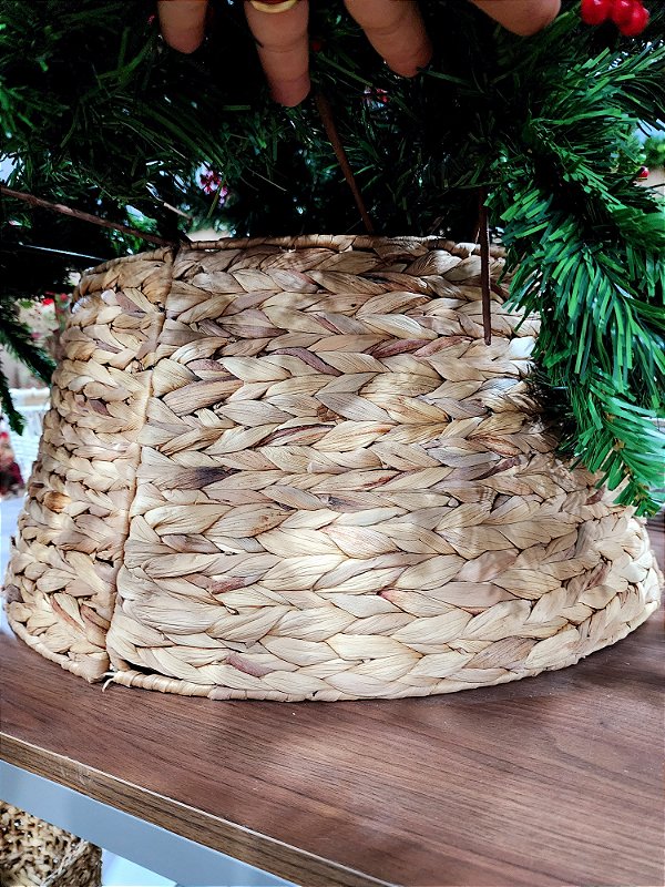 SAIA RÍGIDA PARA ÁRVORE DE NATAL TRANÇADA NATURAL 60CM - PRÉ VENDA 2025