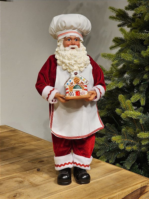 PAPAI NOEL COLECIONÁVEL CONFEITEIRO 46CM