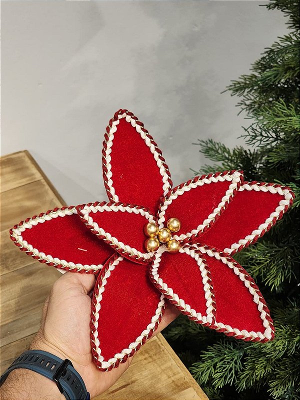 FLOR BICO DE PAPAGAIO AVELUDADO VERMELHO 26CM