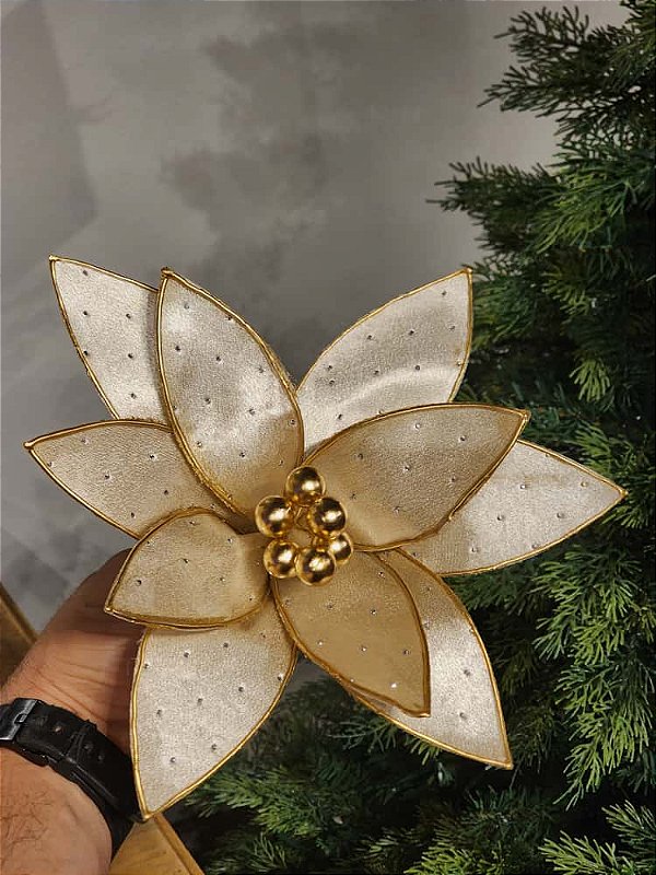 FLOR BICO DE PAPAGAIO DOURADO 26CM