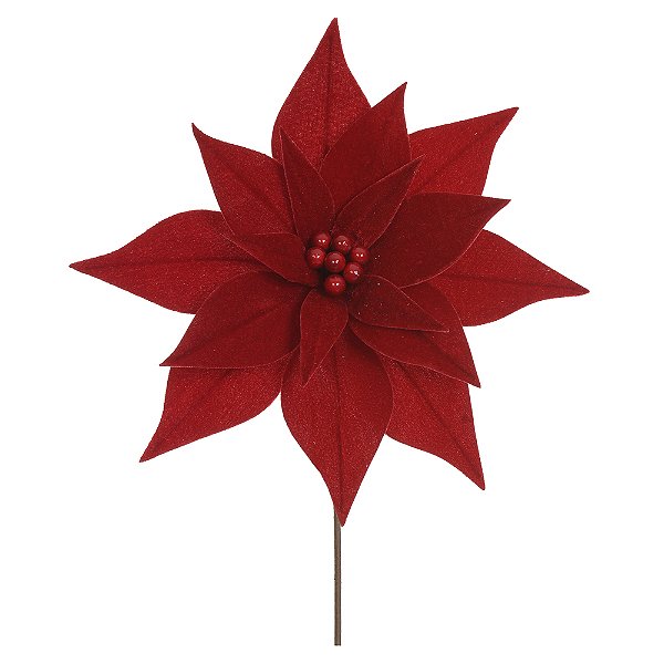 FLOR BICO DE PAPAGAIO AVELUDADO VERMELHA 30CM - PRÉ VENDA 2025