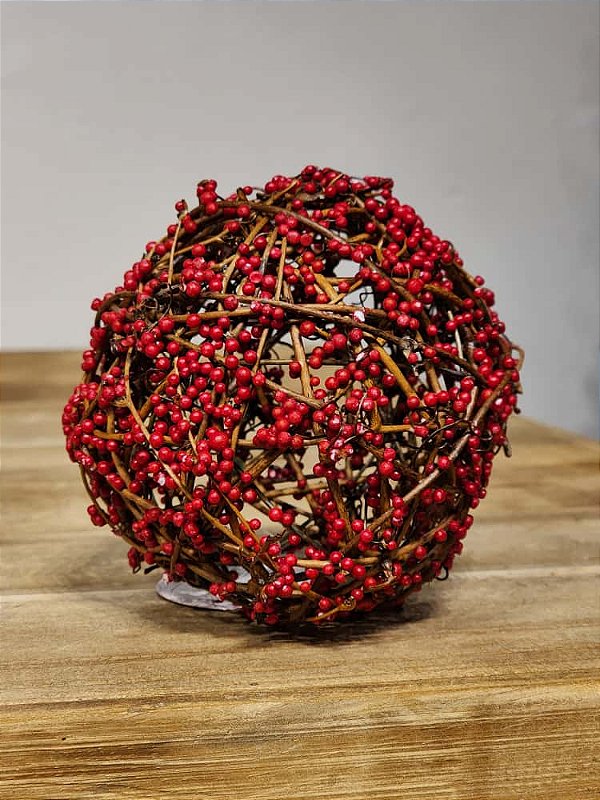 BOLA ARAMADA MICRO BERRY VERMELHA 10CM