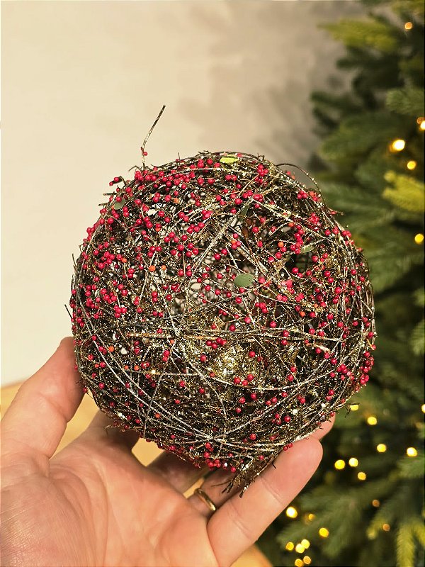 BOLA ARAMADA MICRO BERRY VERMELHA 12CM