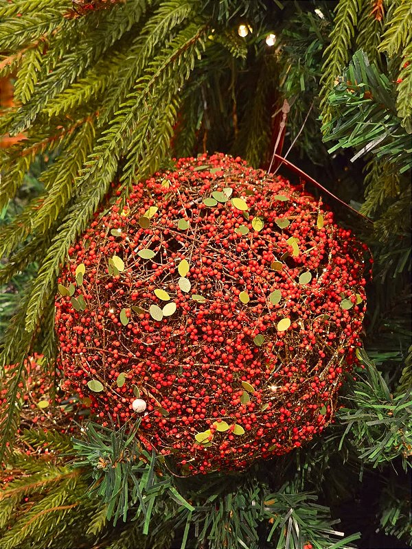 BOLA ARAMADA MICRO BERRY VERMELHA 12CM - PRÉ VENDA 2026