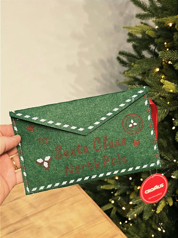 PENDENTE ENVELOPE FELTRO VERDE 21,5CM