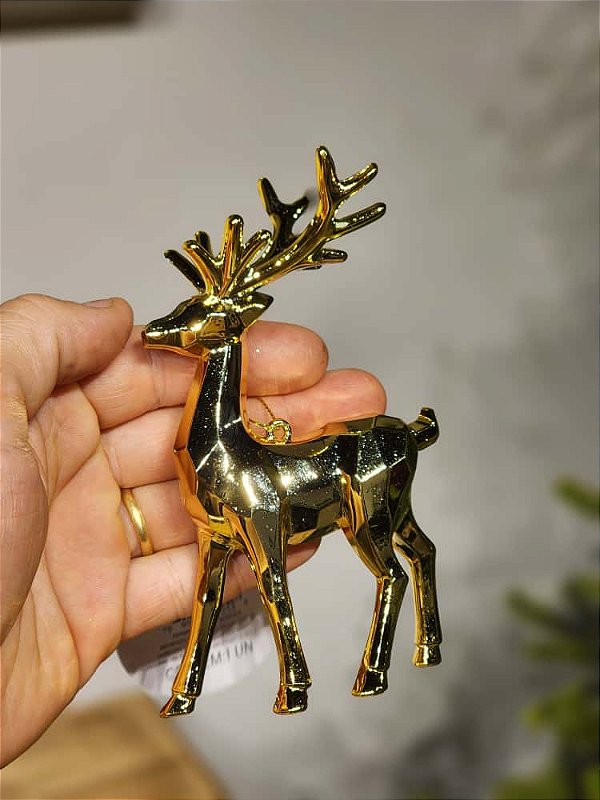 PENDENTE RENA OURO 8CM