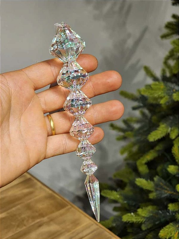 PENDENTE ESTALACTITE TRANSLUCIDO 19CM
